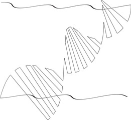 Continuous one line drawing of DNA. Single line drawing illustration of rhino DNA. National science day concept line art. Editable outline