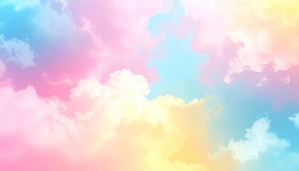 파스텔 하늘 구름 몽환 추상 배경