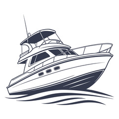Luxury motor yacht cruising on blue water luxury boat watercraft