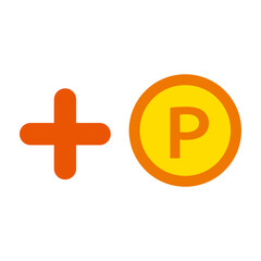 Obraz premium Add point icon with plus sign