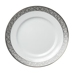 Elegant Silver Rimmed White Charger Plate: Perfect for Wedding or Formal Events
