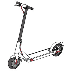 White electric scooter with black and red accents personal transport
