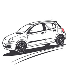 White hatchback car with red taillight automobile