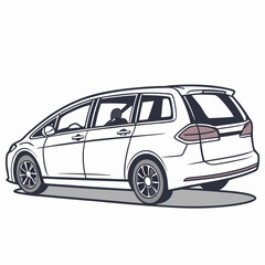 Obraz premium White minivan with dark windows vehicle transportation