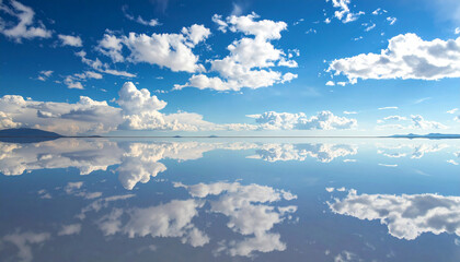 푸른하늘의 구름, 물위에 비치는 하늘