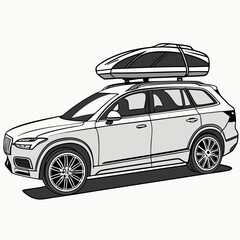 Silver S U V with Roof Cargo Carrier vehicle roof rack © BOY