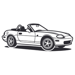 Sleek convertible sports car outline roadster coupe