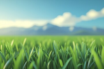 Hyperrealistic background with vibrant green grass 