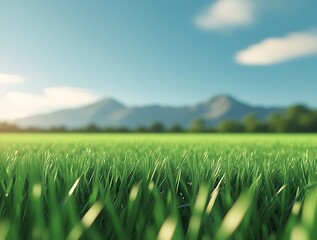Hyperrealistic background with vibrant green grass 