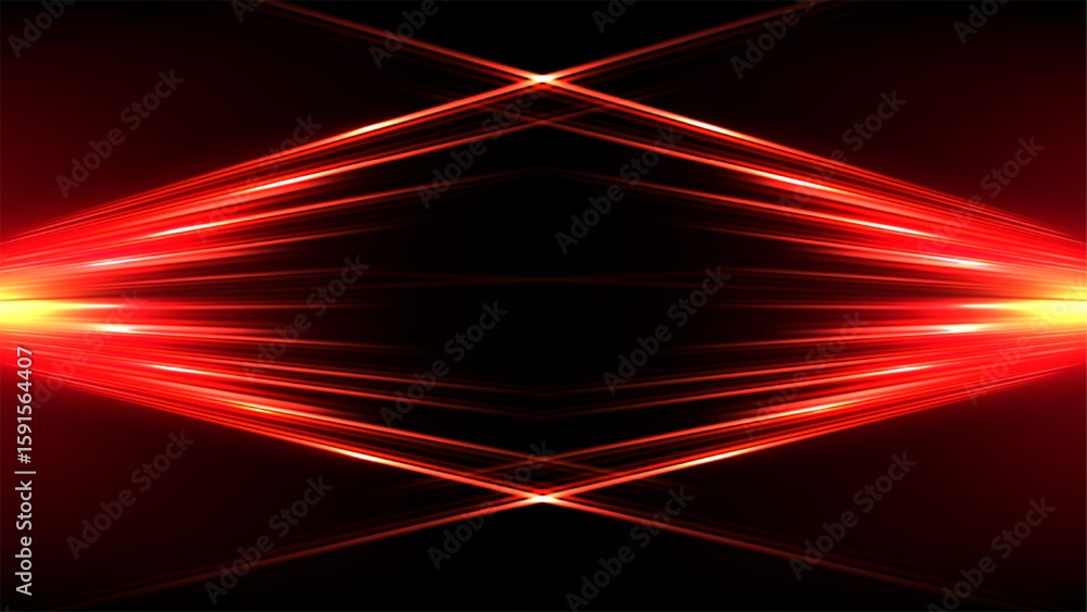 Aufkleber technology abstract background with glowing red orange light in dark symmetrical composition for mod