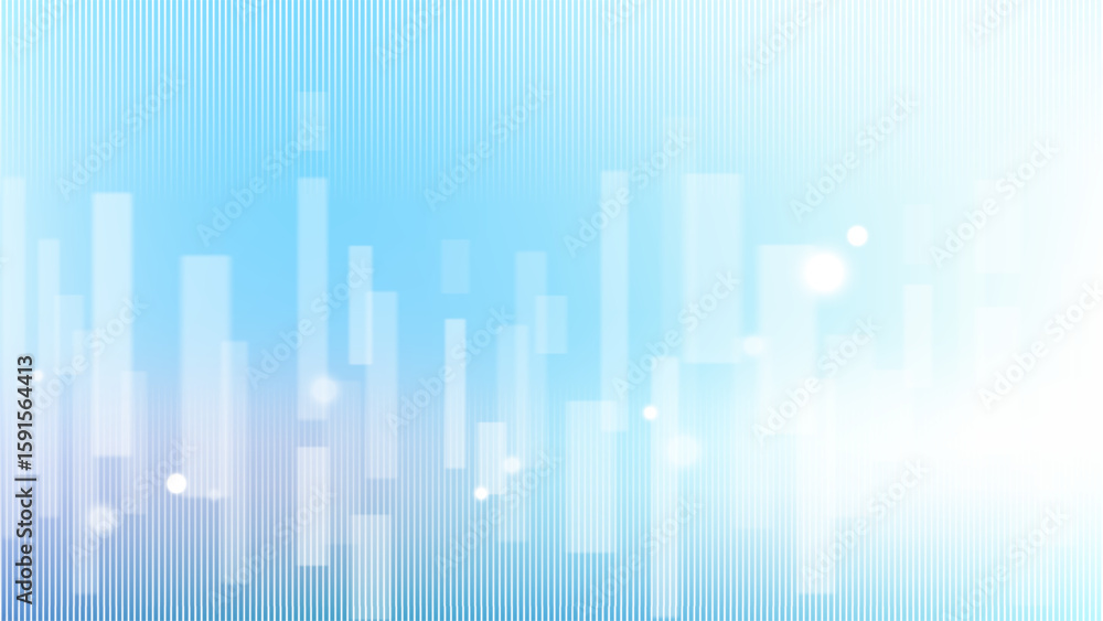 Poster futuristic technology abstract background with glowing vertical bars and translucent shapes on a smo