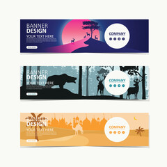 Creative Wildlife Silhouette Banner Templates