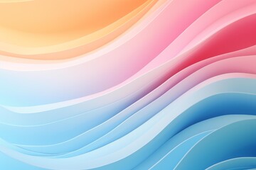 Fototapeta premium Smooth pastel colored wavy stripes are creating an abstract background design