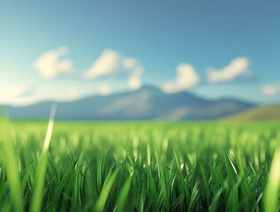 Hyperrealistic background with vibrant green grass 