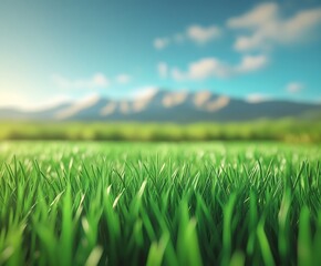 Hyperrealistic background with vibrant green grass 