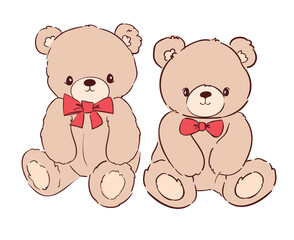 teddy bear vector hand drawn illustration cute print design for kids