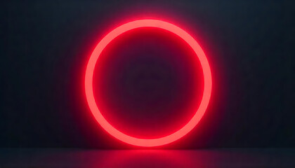 A glowing red neon circle against a dark background, creating a modern, eye-catching visual, 4k HD image.