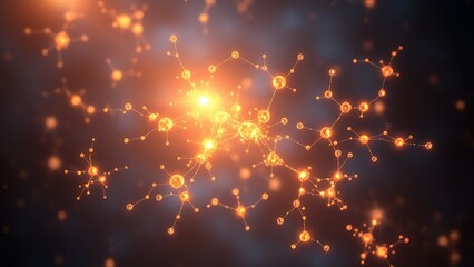 A celestial constellation of glowing stem cells against deep blue, symbolizing medical innovation.