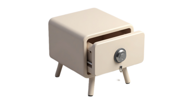 Miniature Vintage Style Safe Drawer on Small Legs for Storage or Security