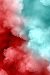 Enchanting Electric Crimson and Cyan Gradient Abstract Cloudscape for Modern Design Inspiration