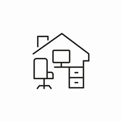 home office setup icon sign vector