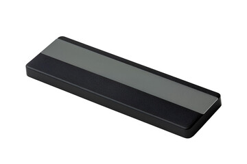 Fototapeta premium Sleek Black Rectangular Case with Grey Stripe Design