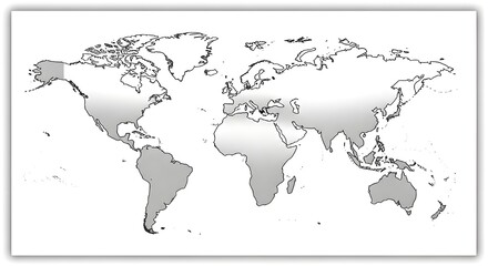 Simple World Map with Countries Highlighted Grey