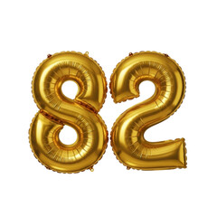 Shiny gold number 82 foil balloons celebration party decoration