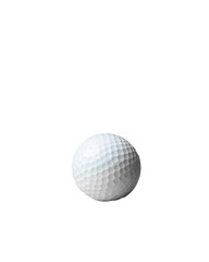 White golf ball on a black background, isolated shot