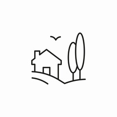 rural house nature icon sign vector