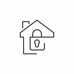 secured house lock icon sign vector
