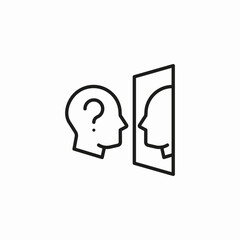 self reflection query icon sign vector