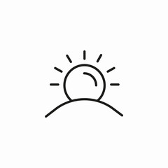 sunrise over hill icon sign vector
