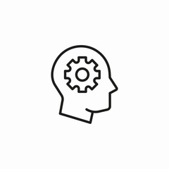 thinking process gear icon sign vector