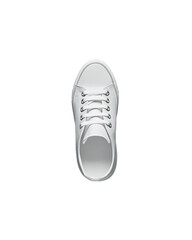 White sneaker on a plain background, showcasing style