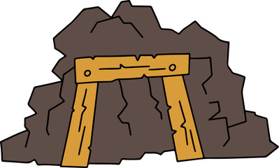 Playful cartoon mining and construction illustration