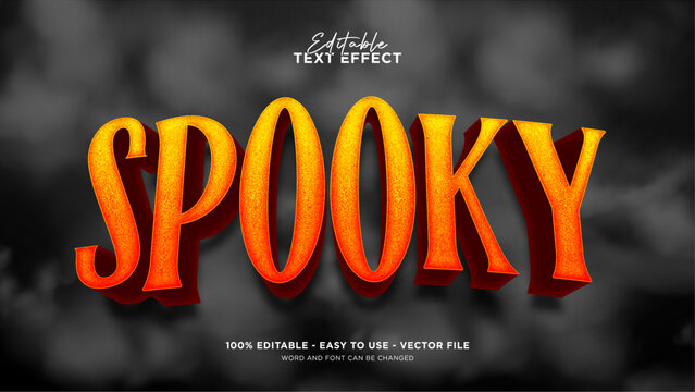 Editable spooky 3d text effect, Halloween text effect template