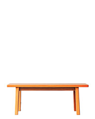 Wooden bench against a plain backdrop, showcasing simplicity