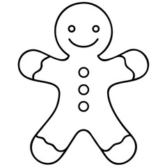 Obraz premium Black gingerbread man silhouette design with transparent background for creative projects