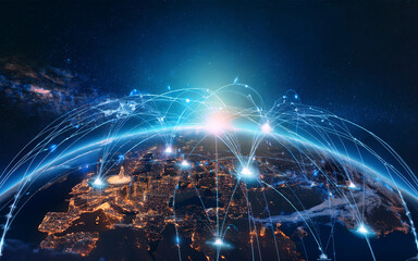 móviles proyectando el mundo con conexiones de internet y tecnología