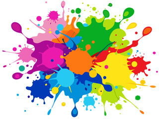 Colorful splashes of paint. Vector illustration for your design,Colorful paint splashes isolated on white background, vector illustration.