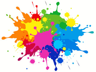 Colorful splashes of paint. Vector illustration for your design,Colorful paint splashes isolated on white background, vector illustration.