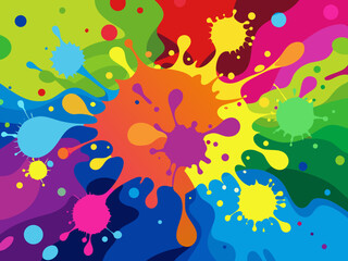 Colorful splashes of paint. Vector illustration for your design,Colorful paint splashes isolated on white background, vector illustration.