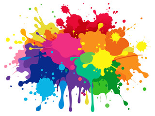 Colorful splashes of paint. Vector illustration for your design,Colorful paint splashes isolated on white background, vector illustration.