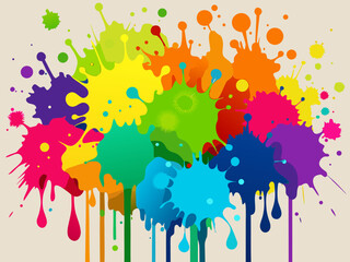 Colorful splashes of paint. Vector illustration for your design,Colorful paint splashes isolated on white background, vector illustration.