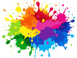 Colorful splashes of paint. Vector illustration for your design,Colorful paint splashes isolated on white background, vector illustration.