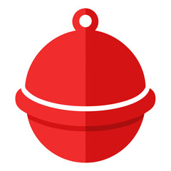 Simple red christmas bell ornament flat design for festive holiday decorations