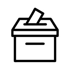 Black silhouette of a ballot box with a vote concept for election campaigns