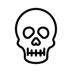 Silhouette of a human skull design for tattoo art and halloween decorations.