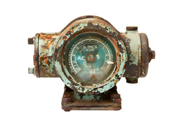 Rusty vintage industrial gauge measuring device